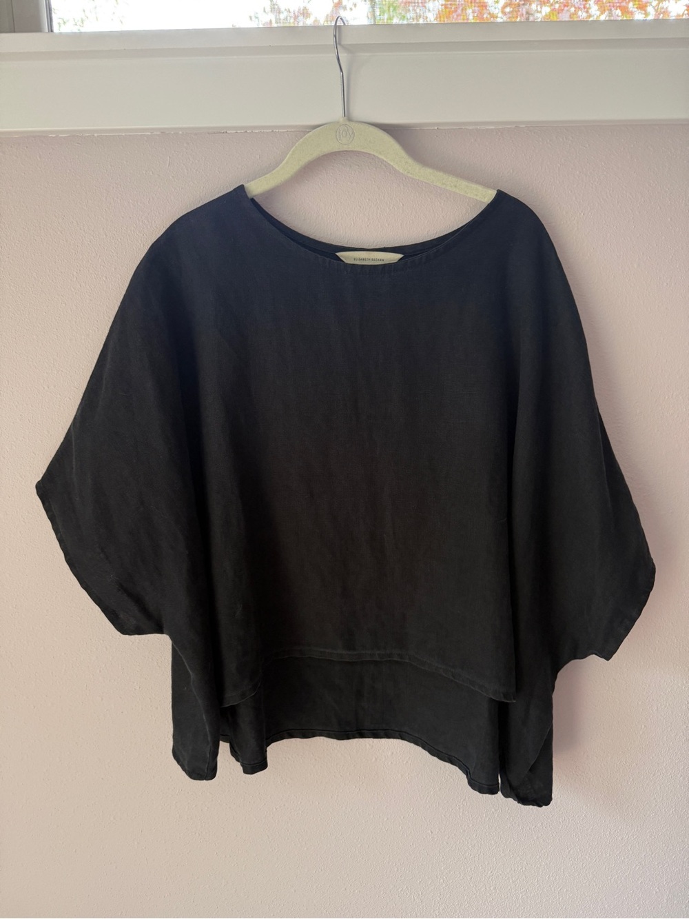 Elizabeth Suzann Linn Tee Black Linen Top OSP